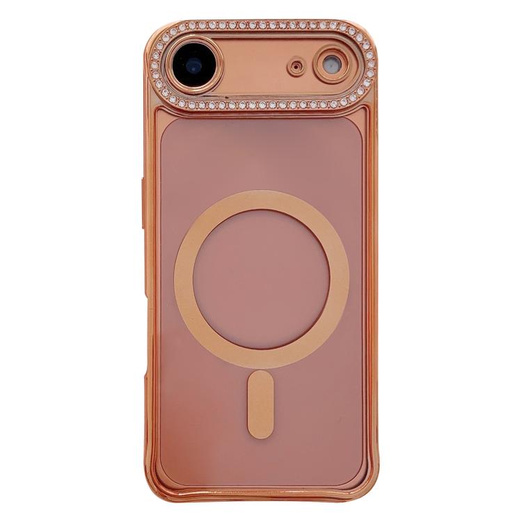 Custodia magnetica per telefono in acrilico trasparente galvanizzato con strass, For iPhone 17 Pro Max, For iPhone 17 Pro, For iPhone 17, For iPhone Air