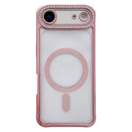 Custodia magnetica per telefono in acrilico trasparente galvanizzato con strass, For iPhone 17 Pro Max, For iPhone 17 Pro, For iPhone 17, For iPhone Air