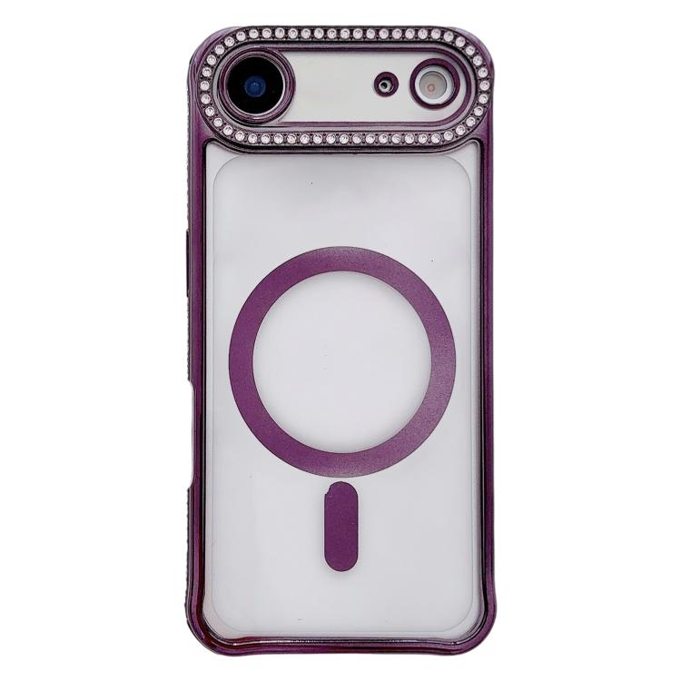 Custodia magnetica per telefono in acrilico trasparente galvanizzato con strass, For iPhone 17 Pro Max, For iPhone 17 Pro, For iPhone 17, For iPhone Air