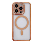 Custodia magnetica per telefono in acrilico trasparente galvanizzato con strass, For iPhone 14 / 13, For iPhone 14 Pro, For iPhone 14 Pro Max, For iPhone 13 Pro Max