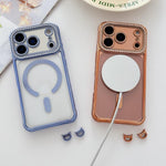 Custodia magnetica per telefono in acrilico trasparente galvanizzato con strass, For iPhone 17 Pro Max, For iPhone 17 Pro, For iPhone 17, For iPhone Air