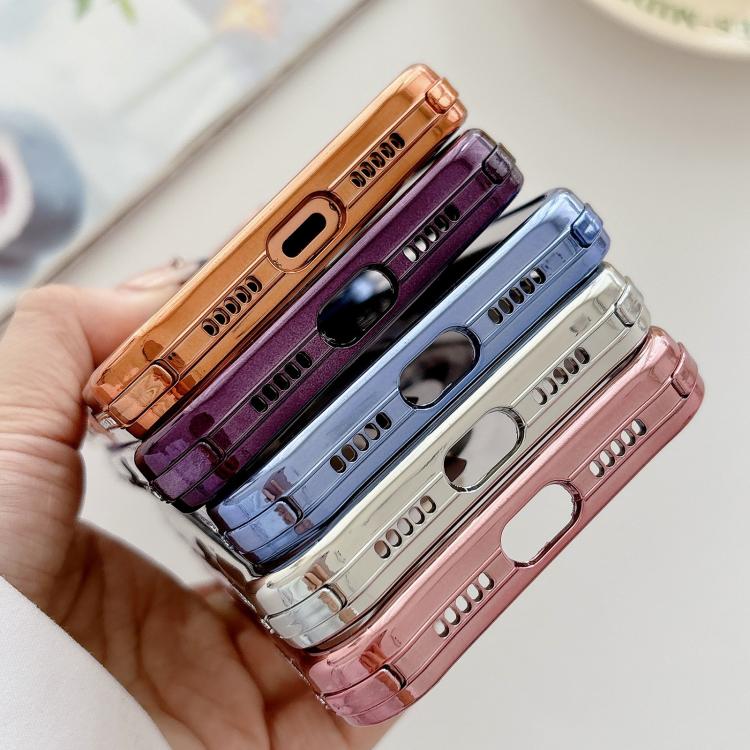 Custodia magnetica per telefono in acrilico trasparente galvanizzato con strass, For iPhone 15 Pro Max, For iPhone 15 Pro, For iPhone 15 Plus / 14 Plus, For iPhone 15