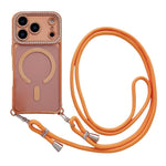 Custodia magnetica per telefono in acrilico trasparente galvanizzato con strass e cordino da collo., For iPhone 17 Pro Max, For iPhone 17 Pro, For iPhone 17, For iPhone Air