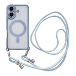 Custodia magnetica per telefono in acrilico trasparente galvanizzato con strass e cordino da collo., For iPhone 17 Pro Max, For iPhone 17 Pro, For iPhone 17, For iPhone Air