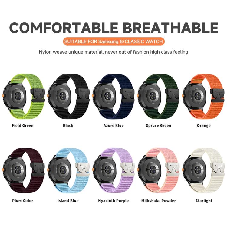 Cinturino per orologio in nylon con fibbia a paracadute e motivo montano xDfind, For Samsung Galaxy Watch8 / Watch8 Classic