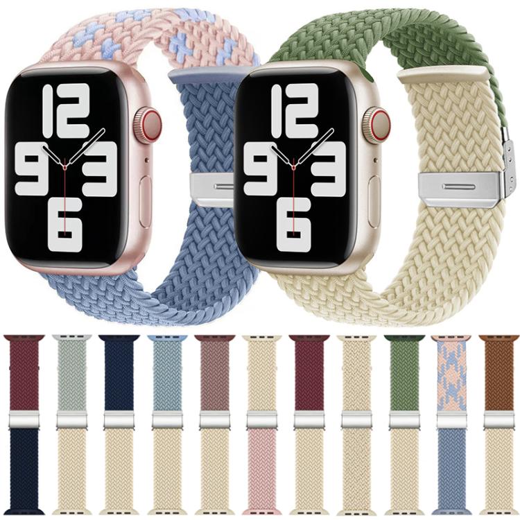 Cinturino per orologio xDfind in nylon intrecciato con cuciture e fibbia, For Apple Watch 42 / 44 / 45 / 46 / 49mm, For Apple Watch 38 / 40 / 41 / S10 42mm