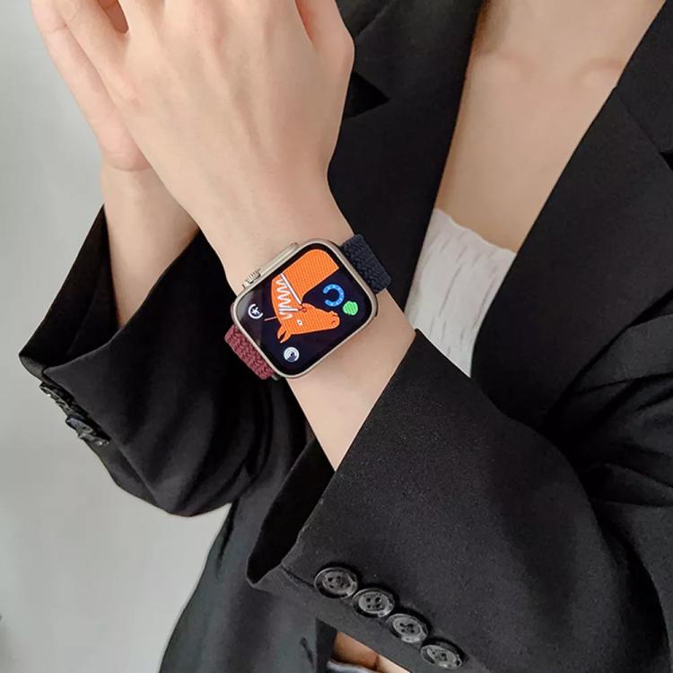 Cinturino per orologio xDfind in nylon intrecciato con cuciture e fibbia, For Apple Watch 42 / 44 / 45 / 46 / 49mm, For Apple Watch 38 / 40 / 41 / S10 42mm