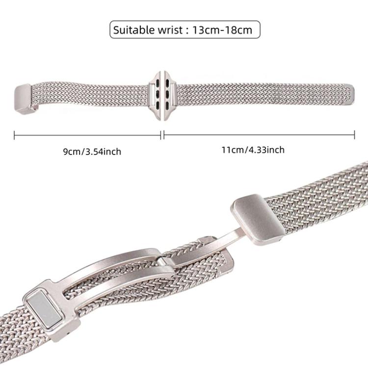 Cinturino per orologio xDfind con fibbia magnetica a forma di spiga di grano in acciaio inossidabile, For Apple Watch 42 / 44 / 45 / 46 / 49mm, For Apple Watch 38 / 40 / 41 / S10 42mm
