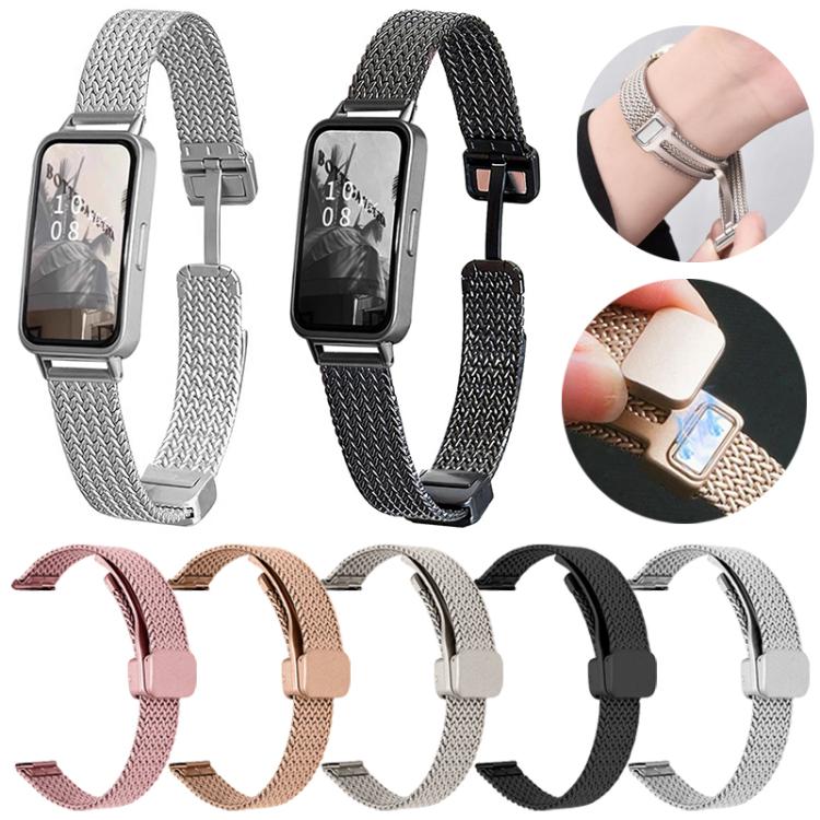 Cinturino per orologio xDfind con fibbia magnetica a forma di spiga di grano in acciaio inossidabile, For Huawei Watch Fit4 Pro / Fit4 / Fit3, For Huawei Band 10 / 9 / 8