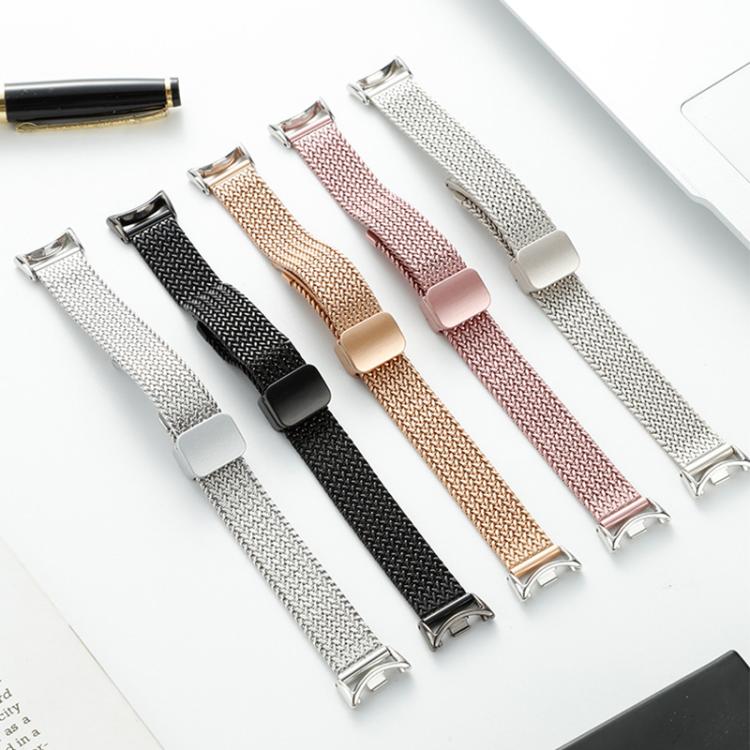 Cinturino per orologio xDfind con fibbia magnetica a forma di spiga di grano in acciaio inossidabile, For Xiaomi Band 10 Pro / 9 Pro / Redmi Watch 6, For Xiaomi Smart Band 10 / 9 / 8 NFC