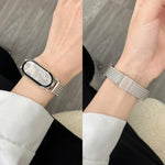 Cinturino per orologio xDfind con fibbia magnetica a forma di spiga di grano in acciaio inossidabile, For Xiaomi Band 10 Pro / 9 Pro / Redmi Watch 6, For Xiaomi Smart Band 10 / 9 / 8 NFC