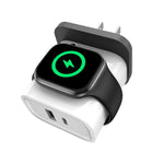 XL-16 Caricabatterie multifunzione 3 in 1 da 20 W USB + Type-C per Apple Watch con funzione di ricarica wireless, spina: spina USA