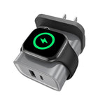 XL-16 Caricabatterie multifunzione 3 in 1 da 20 W USB + Type-C per Apple Watch con funzione di ricarica wireless, spina: spina USA