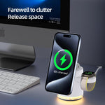 Caricabatterie wireless magnetico pieghevole multifunzione 4 in 1 C16 da 25 W