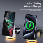 Caricabatterie wireless magnetico pieghevole multifunzione 4 in 1 C16 da 25 W