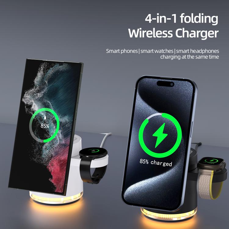 Caricabatterie wireless magnetico pieghevole multifunzione 4 in 1 C16 da 25 W