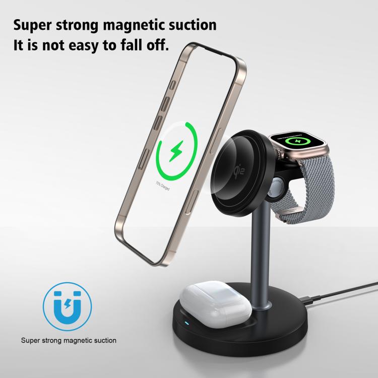 Caricabatterie wireless magnetico multifunzionale 3 in 1 Q11 da 20 W