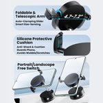 Supporto per telefono da auto A9 Pro pieghevole con morsetto, magnetico a nano vuoto e rotazione a 360 gradi., A9 Pro (Black), A9 Pro (White)