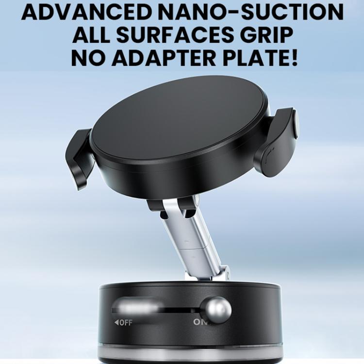 Supporto per telefono da auto A9 Pro pieghevole con morsetto, magnetico a nano vuoto e rotazione a 360 gradi., A9 Pro (Black), A9 Pro (White)