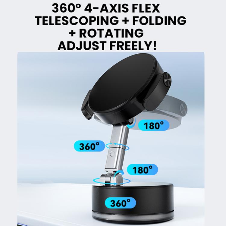 Supporto per telefono da auto A9 Pro pieghevole con morsetto, magnetico a nano vuoto e rotazione a 360 gradi., A9 Pro (Black), A9 Pro (White)