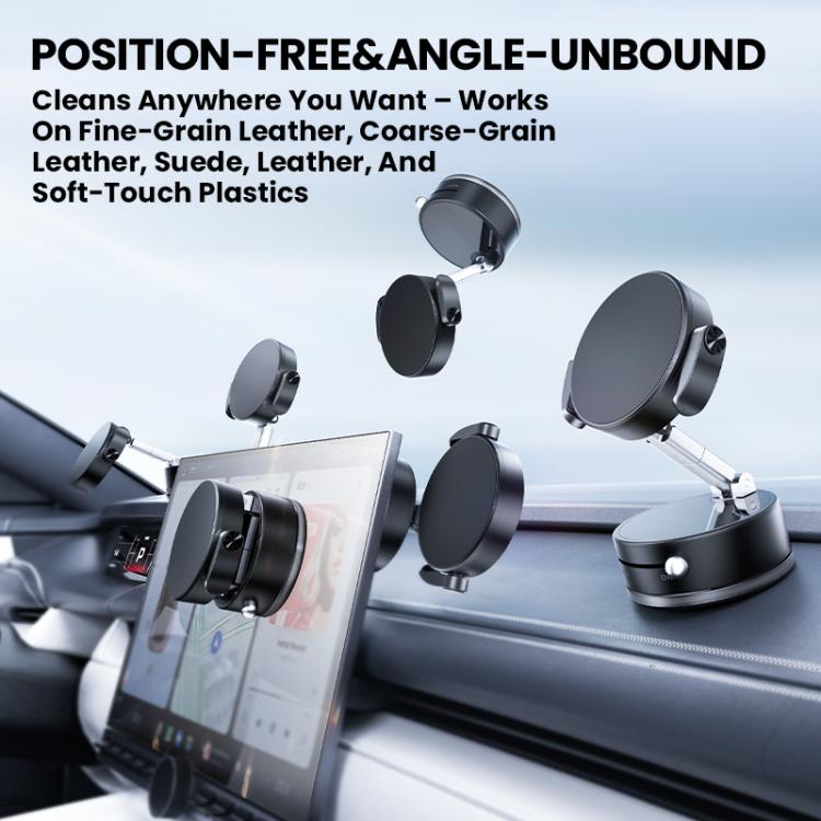 Supporto per telefono da auto A9 Pro pieghevole con morsetto, magnetico a nano vuoto e rotazione a 360 gradi., A9 Pro (Black), A9 Pro (White)
