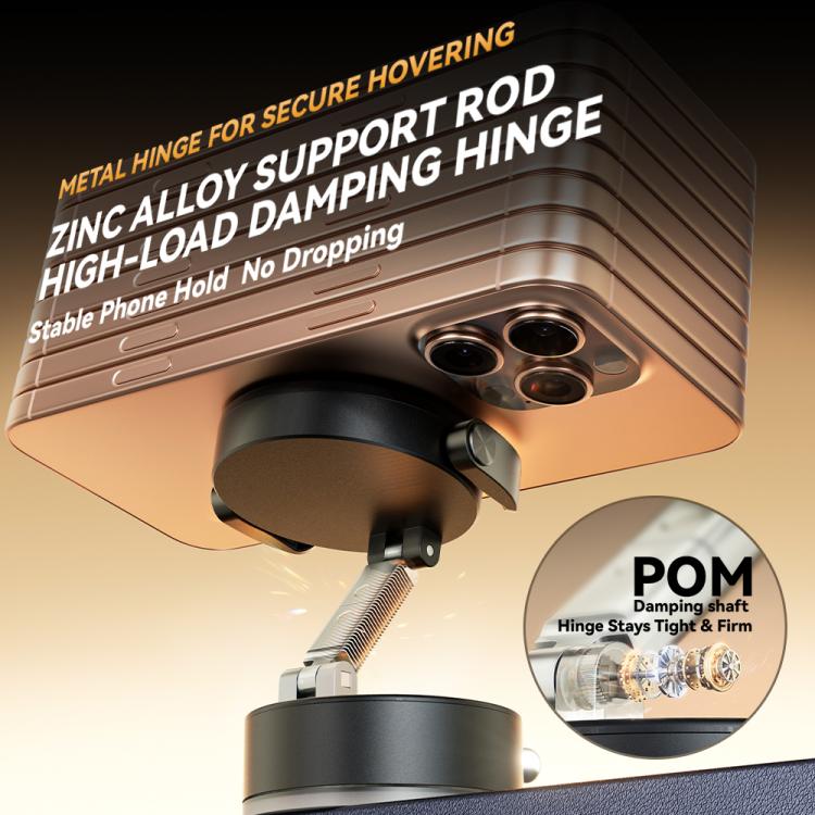 Supporto per telefono da auto A9 pieghevole con morsetto magnetico a vuoto e rotazione a 360 gradi., A9 (Black), A9 (White)