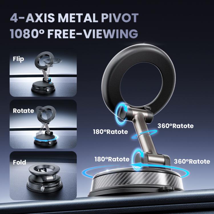 Supporto per telefono da auto A13 pieghevole con forte magnete sottovuoto., A13 (Black), A13 (Orange), A13 (Silver)