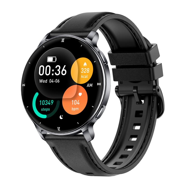 HT39 Smartwatch sportivo ultrasottile da 1,32 pollici con supporto per chiamate Bluetooth, monitoraggio della frequenza cardiaca, della pressione sanguigna e del sonno., Black, Pale Gold