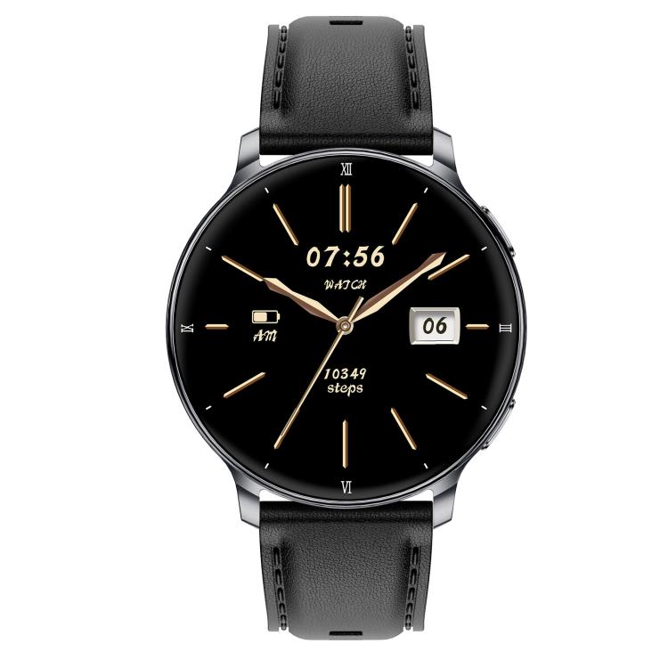 HT39 Smartwatch sportivo ultrasottile da 1,32 pollici con supporto per chiamate Bluetooth, monitoraggio della frequenza cardiaca, della pressione sanguigna e del sonno., Black, Pale Gold