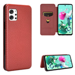 Struttura in fibra di carbonio Flip orizzontale magnetico Custodia in pelle TPU + PC + PU con slot per schede, For LG Q92 5G, For OPPO F17 / A73 (2020), For OPPO Realme Narzo 20 / Realme C12, For Alcatel 1SE 2020