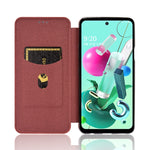Struttura in fibra di carbonio Flip orizzontale magnetico Custodia in pelle TPU + PC + PU con slot per schede, For LG Q92 5G, For OPPO F17 / A73 (2020), For OPPO Realme Narzo 20 / Realme C12, For Alcatel 1SE 2020