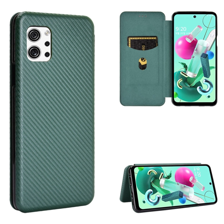 Struttura in fibra di carbonio Flip orizzontale magnetico Custodia in pelle TPU + PC + PU con slot per schede, For LG Q92 5G, For OPPO F17 / A73 (2020), For OPPO Realme Narzo 20 / Realme C12, For Alcatel 1SE 2020
