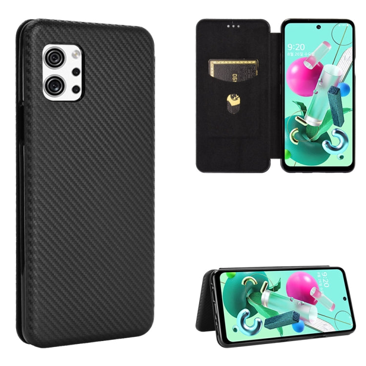 Struttura in fibra di carbonio Flip orizzontale magnetico Custodia in pelle TPU + PC + PU con slot per schede, For LG Q92 5G, For OPPO F17 / A73 (2020), For OPPO Realme Narzo 20 / Realme C12, For Alcatel 1SE 2020