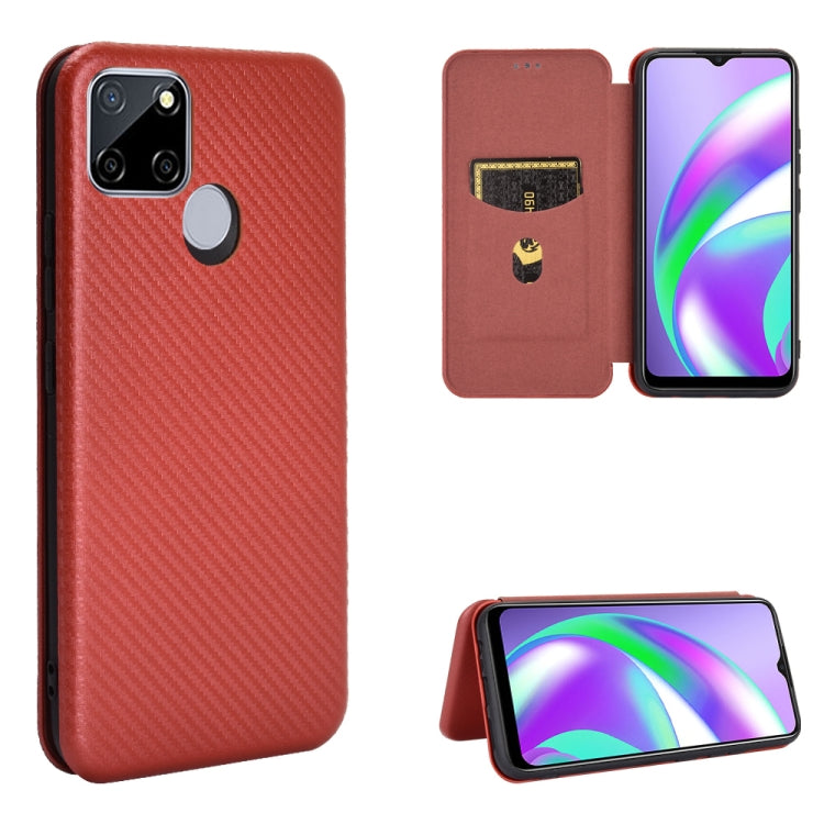 Struttura in fibra di carbonio Flip orizzontale magnetico Custodia in pelle TPU + PC + PU con slot per schede, For LG Q92 5G, For OPPO F17 / A73 (2020), For OPPO Realme Narzo 20 / Realme C12, For Alcatel 1SE 2020