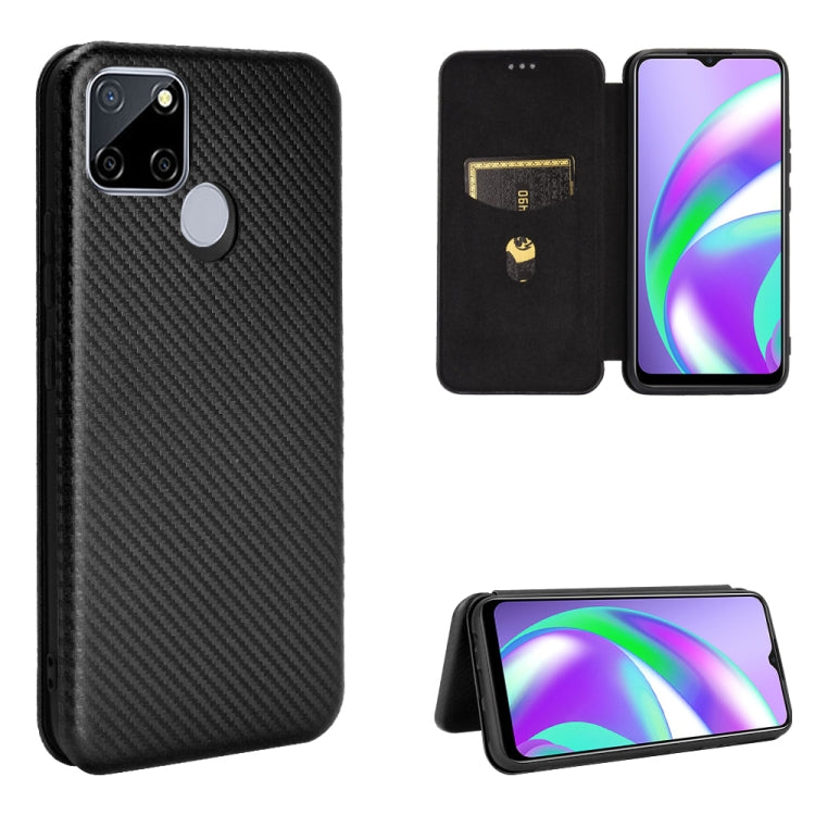 Struttura in fibra di carbonio Flip orizzontale magnetico Custodia in pelle TPU + PC + PU con slot per schede, For LG Q92 5G, For OPPO F17 / A73 (2020), For OPPO Realme Narzo 20 / Realme C12, For Alcatel 1SE 2020