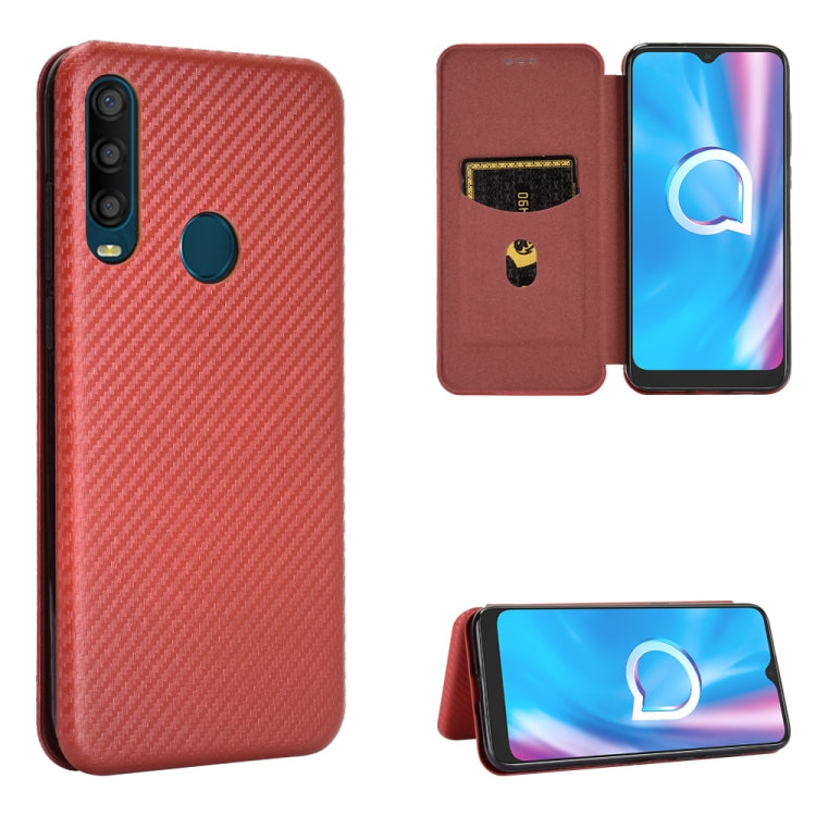 Struttura in fibra di carbonio Flip orizzontale magnetico Custodia in pelle TPU + PC + PU con slot per schede, For LG Q92 5G, For OPPO F17 / A73 (2020), For OPPO Realme Narzo 20 / Realme C12, For Alcatel 1SE 2020