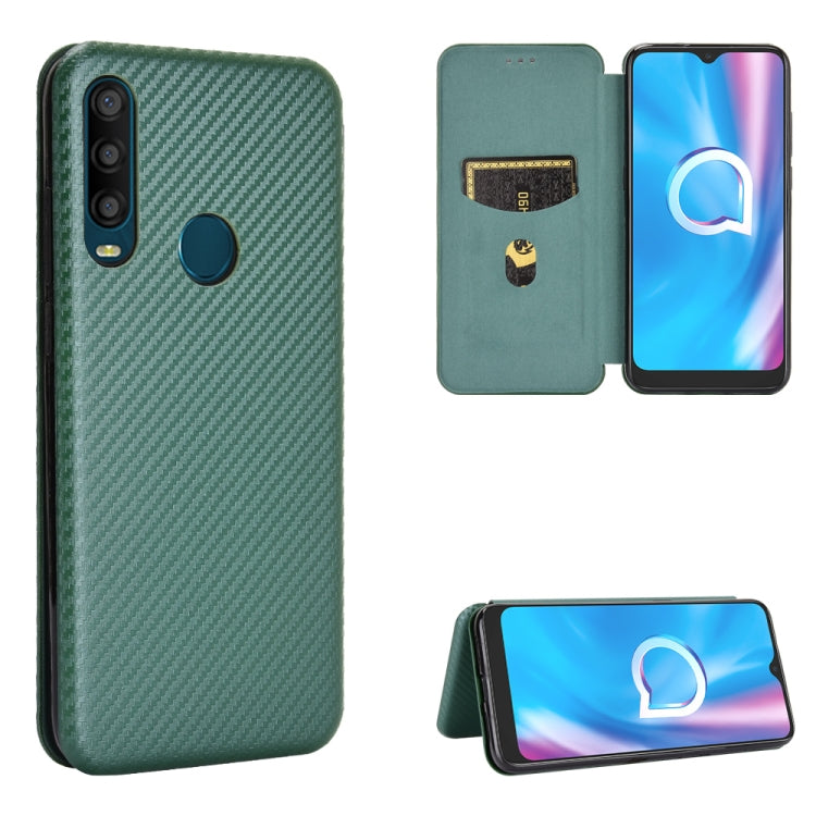 Struttura in fibra di carbonio Flip orizzontale magnetico Custodia in pelle TPU + PC + PU con slot per schede, For LG Q92 5G, For OPPO F17 / A73 (2020), For OPPO Realme Narzo 20 / Realme C12, For Alcatel 1SE 2020