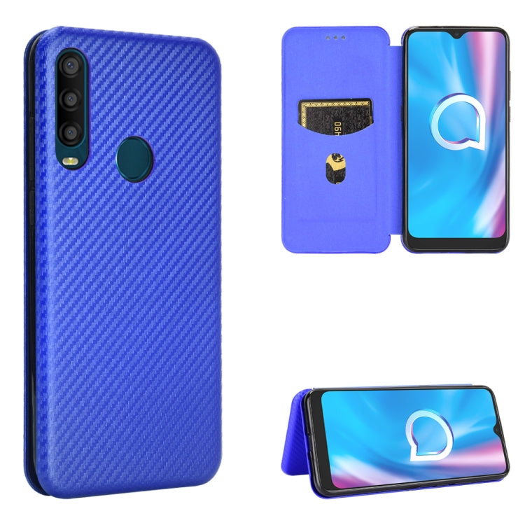 Struttura in fibra di carbonio Flip orizzontale magnetico Custodia in pelle TPU + PC + PU con slot per schede, For LG Q92 5G, For OPPO F17 / A73 (2020), For OPPO Realme Narzo 20 / Realme C12, For Alcatel 1SE 2020