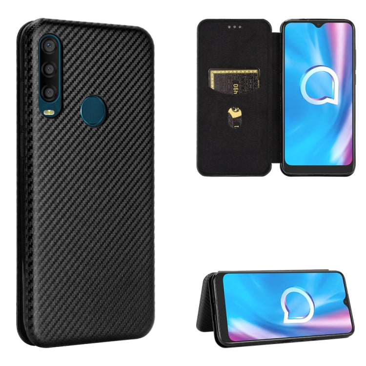 Struttura in fibra di carbonio Flip orizzontale magnetico Custodia in pelle TPU + PC + PU con slot per schede, For LG Q92 5G, For OPPO F17 / A73 (2020), For OPPO Realme Narzo 20 / Realme C12, For Alcatel 1SE 2020