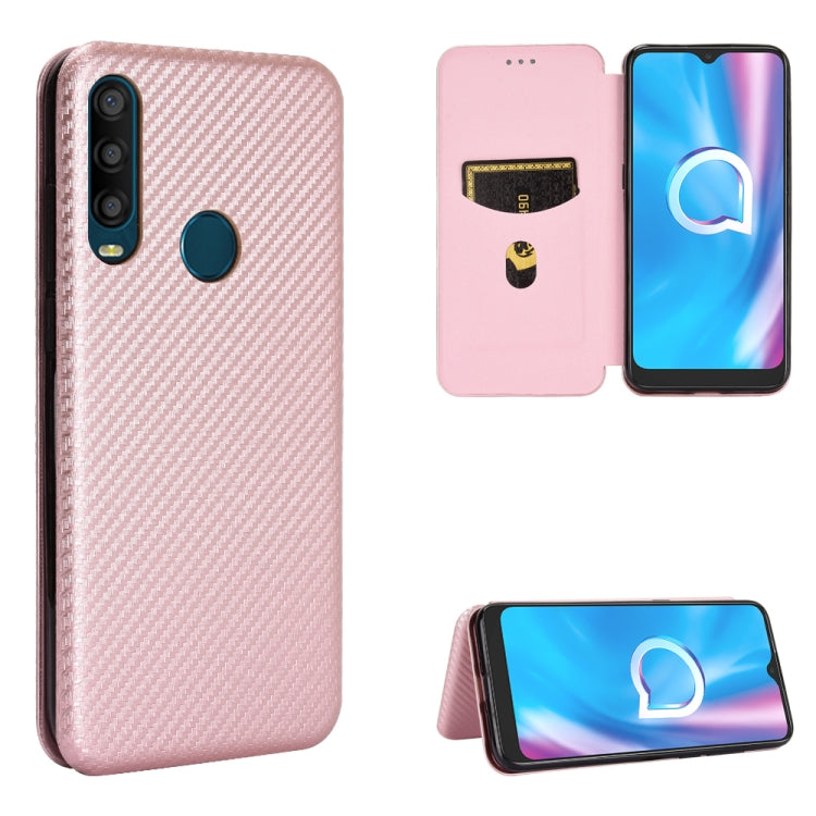 Struttura in fibra di carbonio Flip orizzontale magnetico Custodia in pelle TPU + PC + PU con slot per schede, For LG Q92 5G, For OPPO F17 / A73 (2020), For OPPO Realme Narzo 20 / Realme C12, For Alcatel 1SE 2020