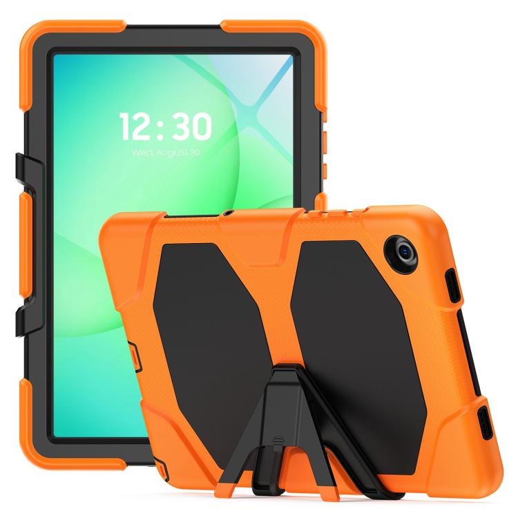 Custodia ibrida in silicone colorato per tablet PC con supporto a V e pellicola protettiva, For Samsung Galaxy A11+ / A9+, For Samsung Galaxy A11 / A9