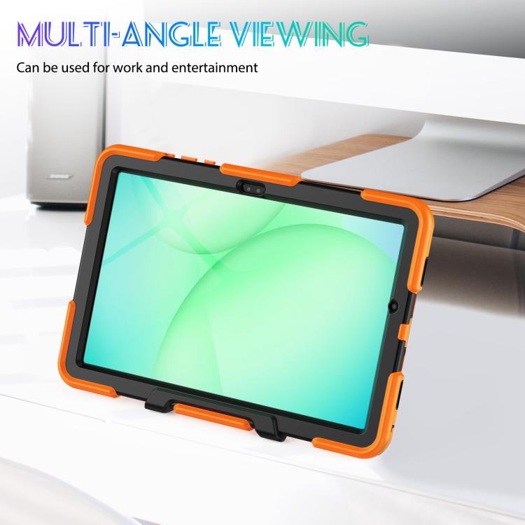 Custodia ibrida in silicone colorato per tablet PC con supporto a V e pellicola protettiva, For Samsung Galaxy A11+ / A9+, For Samsung Galaxy A11 / A9