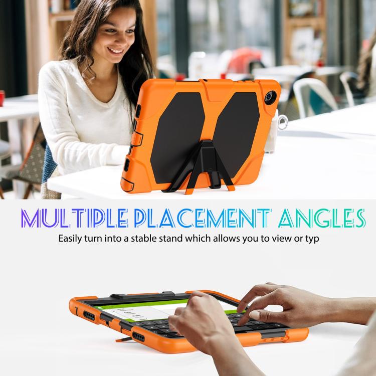 Custodia ibrida in silicone colorato per tablet PC con supporto a V e pellicola protettiva, For Samsung Galaxy A11+ / A9+, For Samsung Galaxy A11 / A9