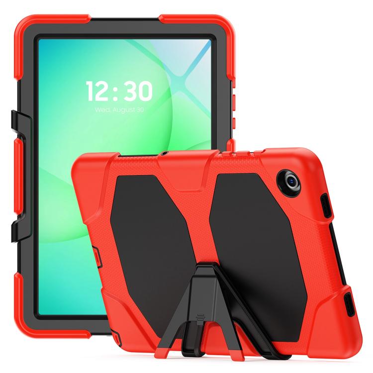 Custodia ibrida in silicone colorato per tablet PC con supporto a V e pellicola protettiva, For Samsung Galaxy A11+ / A9+, For Samsung Galaxy A11 / A9