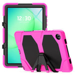 Custodia ibrida in silicone colorato per tablet PC con supporto a V e pellicola protettiva, For Samsung Galaxy A11+ / A9+, For Samsung Galaxy A11 / A9