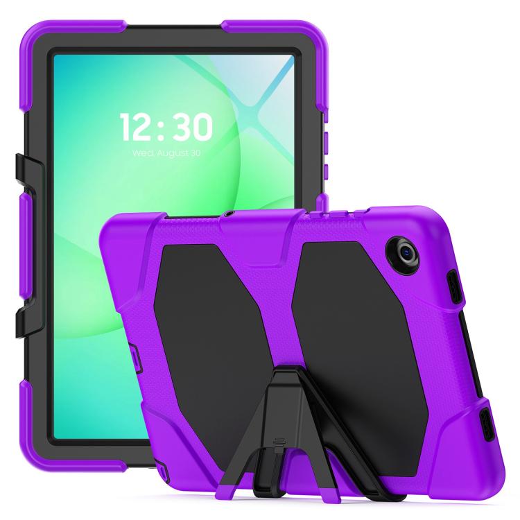 Custodia ibrida in silicone colorato per tablet PC con supporto a V e pellicola protettiva, For Samsung Galaxy A11+ / A9+, For Samsung Galaxy A11 / A9