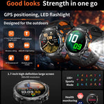 Smartwatch sportivo GPS HT42 da 1,7 pollici con supporto per chiamate Bluetooth, monitoraggio della frequenza cardiaca e del sonno.