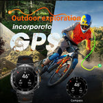Smartwatch sportivo GPS HT42 da 1,7 pollici con supporto per chiamate Bluetooth, monitoraggio della frequenza cardiaca e del sonno.