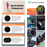 Smartwatch sportivo YK16 da 1,7 pollici con supporto per il monitoraggio della frequenza cardiaca e del sonno.