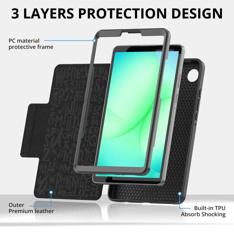 Custodia per tablet in pelle con supporto magnetico Smart B., For Samsung Galaxy Tab A11+ / A9+, For Samsung Galaxy Tab A11 / A9